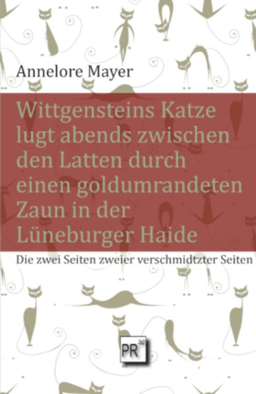 Wittgensteins Katze lugt abends zwischen den Latten durch einen goldumrandeten Zaun in der Lüneburger Haide