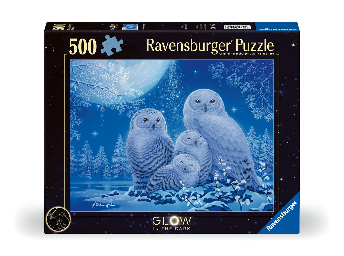 Erwachsenenpuzzle 500 Teile - Eulen im Mondschein