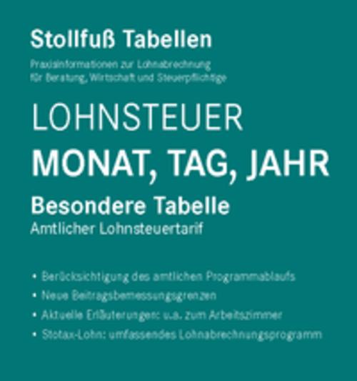 Tabelle, Lohnsteuer 2026 Monat, Tag, Jahr Sonderausgabe Juli