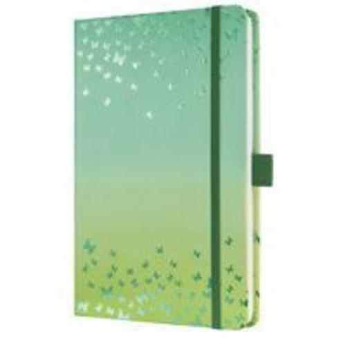 Notizbuch Jolie A5 Butterfly Confetti Lime grün/gelb