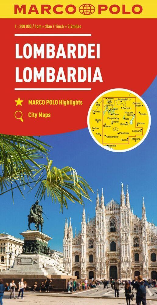 MARCO POLO Regionalkarte Italien 02 Lombardei, Oberitalienische Seen 1:200.000