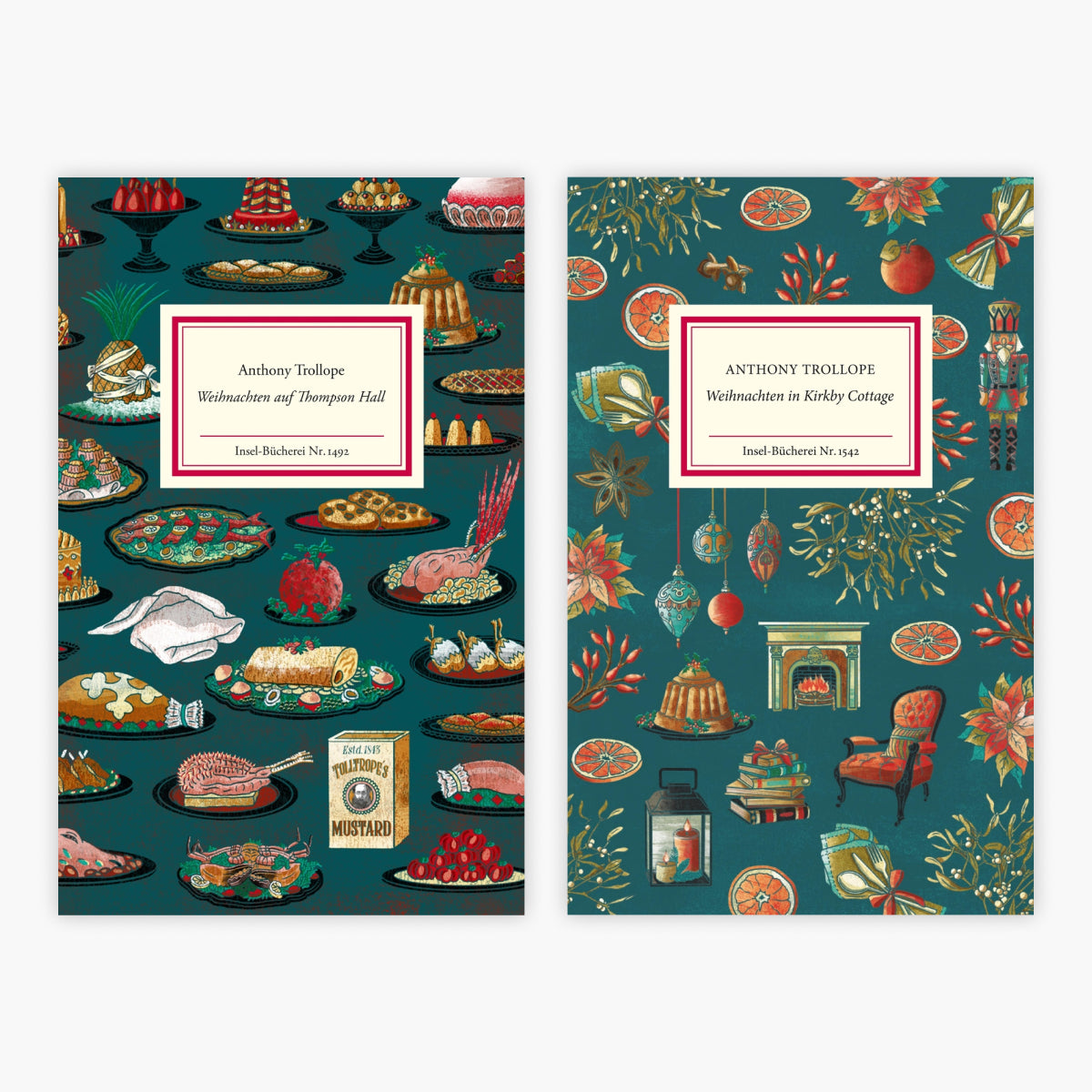 Das Buch Weihnachten auf Thompson Hall und Weihnachten auf Kirkby Cottage von Anthony Trollope - Beliebte Weihnachtsklassiker mit britischen Humor bei Buchserien.de mit exklusivem Postkartenset