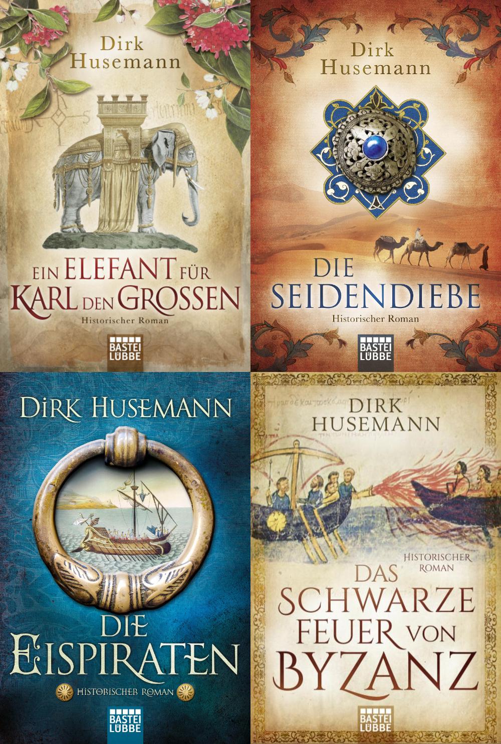 Dirk Husemann - 4 historische Romane im Set + 1 exklusives Postkartenset