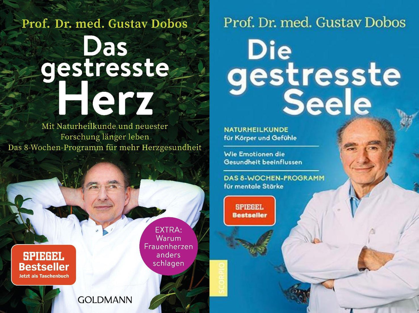 Das gestresste Herz + Die gestresste Seele von Prof.Dr.med. Gustav Dobos + 1 exklusives Postkartenset