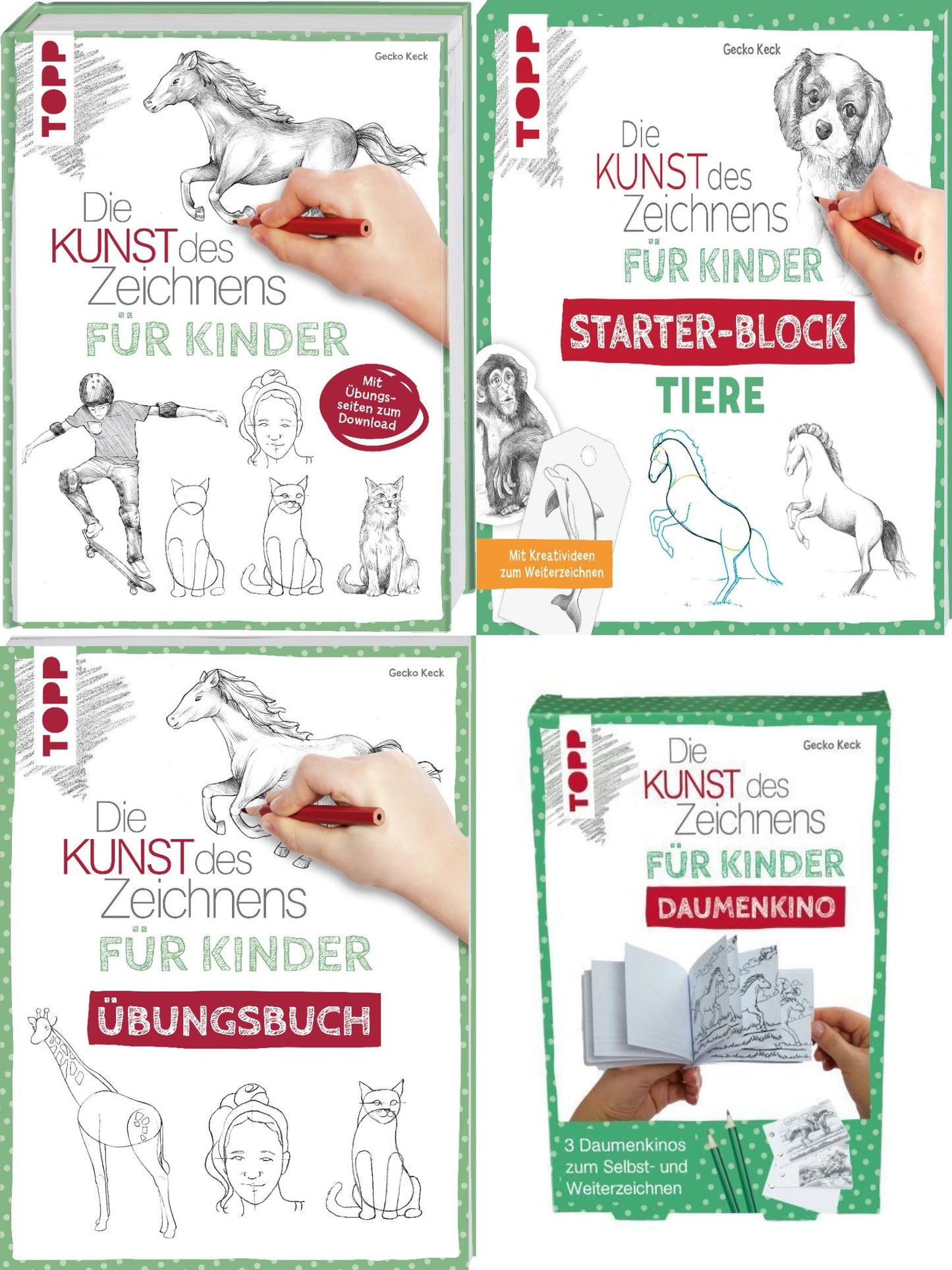 Die Kunst des Zeichnens für Kinder inkl. Übungsbuch und Daumenkino + 1 exklusives Postkartenset