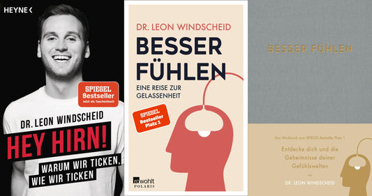 Hey Hirn! + Besser fühlen + Workbook von Dr. Leon Windscheid + 1 exklusives Postkartenset