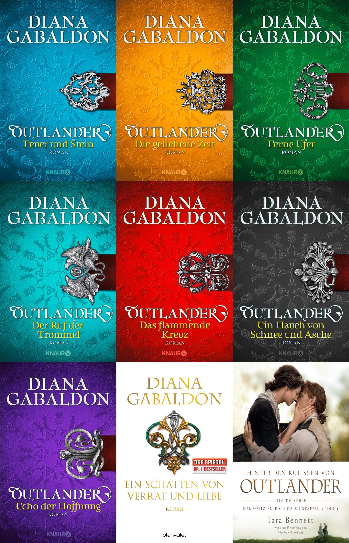 Die Outlander-Saga 1-8 + Hinter den Kulissen von Outlander plus 1 exklusives Postkartenset