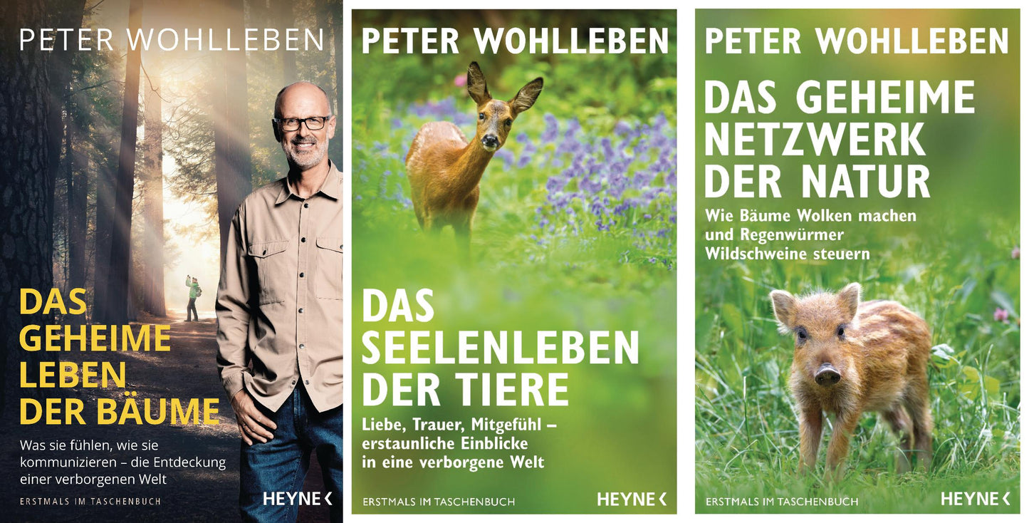 Peter Wohlleben: Bäume - Tiere - Natur 3 Titel im Set + 1 exklusives Postkartenset