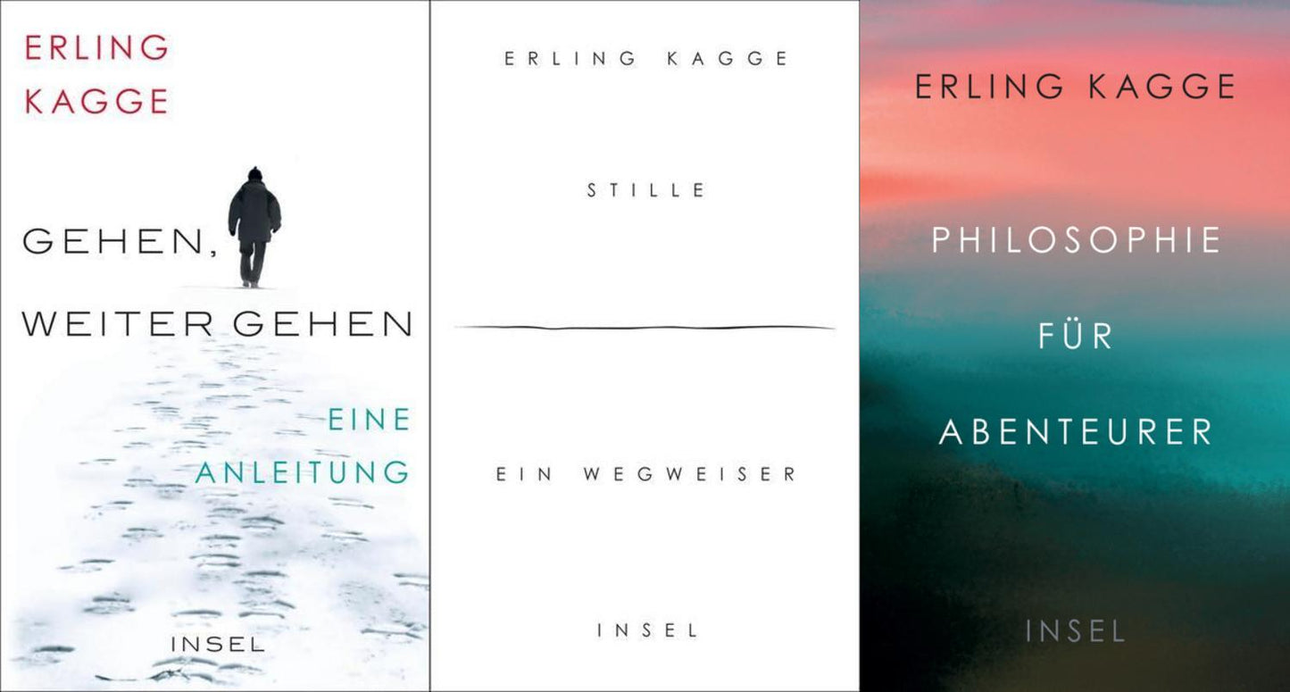 3 Titel von Abenteurer + Weltenwanderer Erling Kagge + 1 exklusives Postkartenset