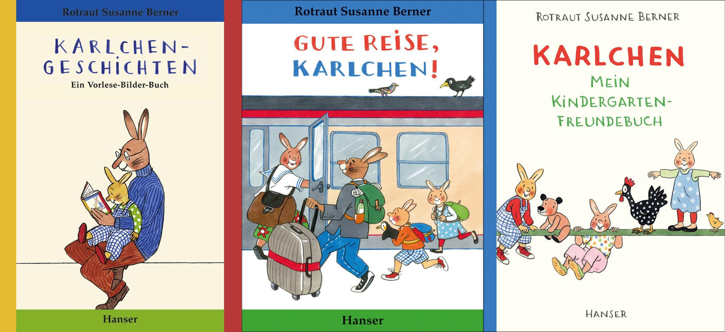 2 schöne Geschichten von Karlchen + Kindergarten-Freundebuch plus 1 exklusives Postkartenset