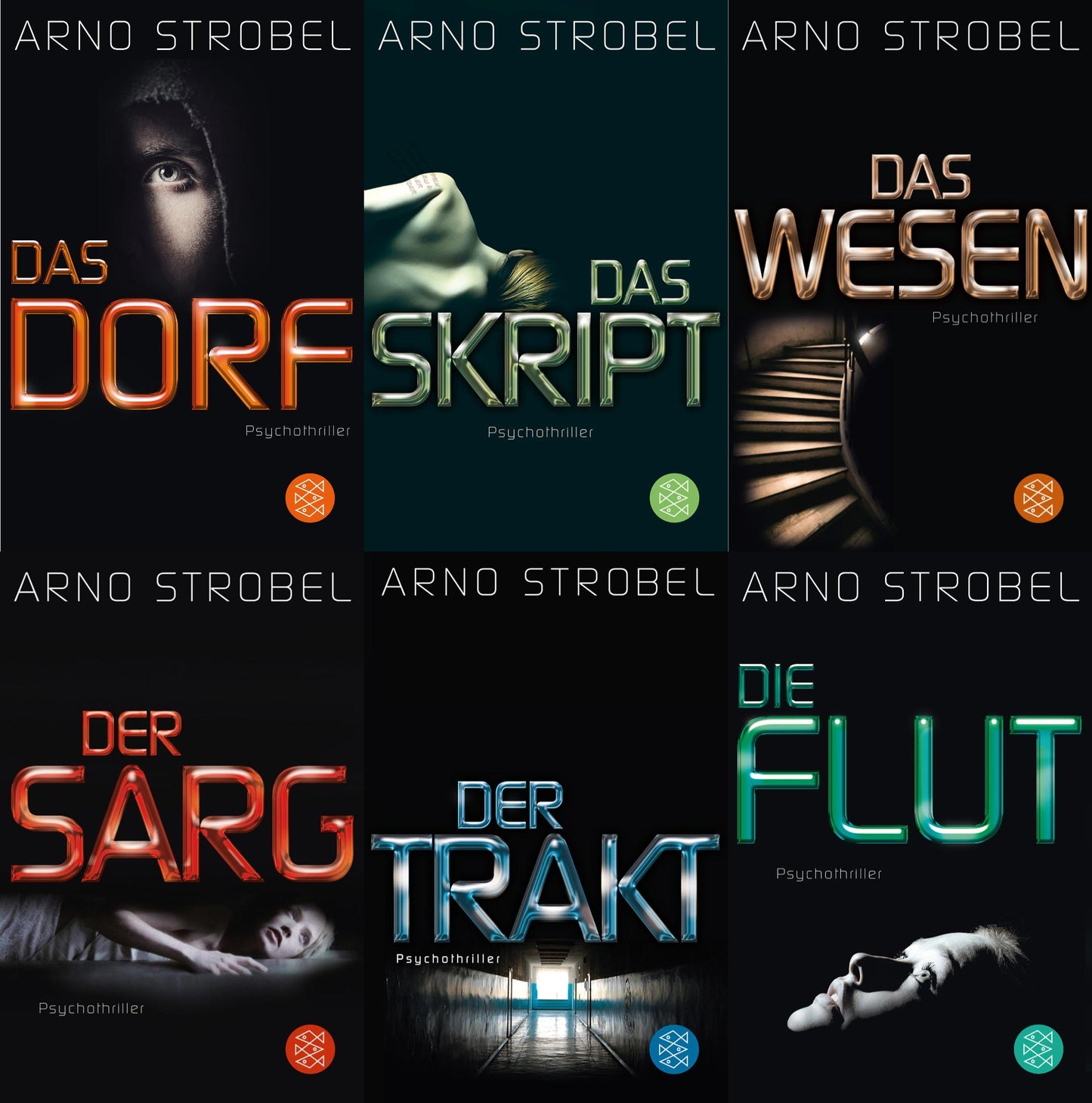 6 Krimis von Arno Strobel im Set + 1 exklusives Postkartenset