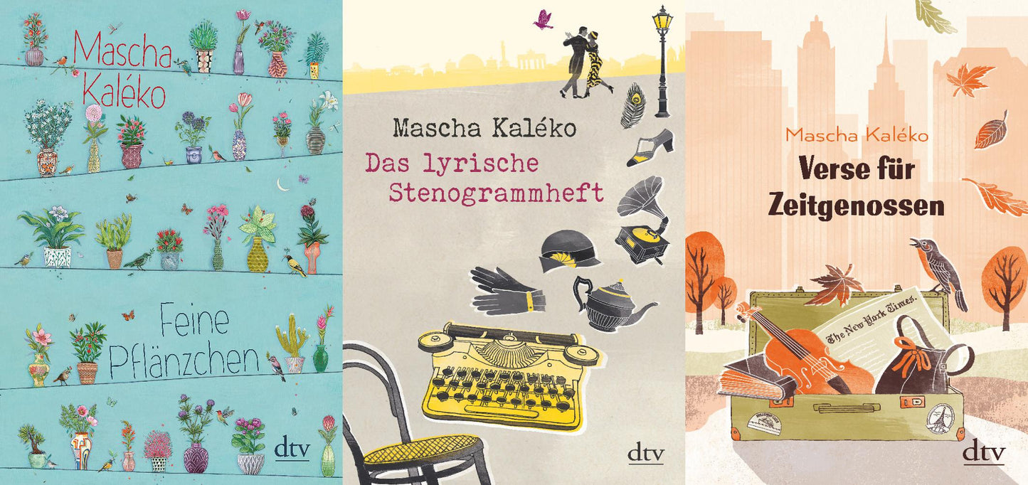 Lyrik von Mascha Kaléko in 3 Bänden + 1 exklusives Postkartenset