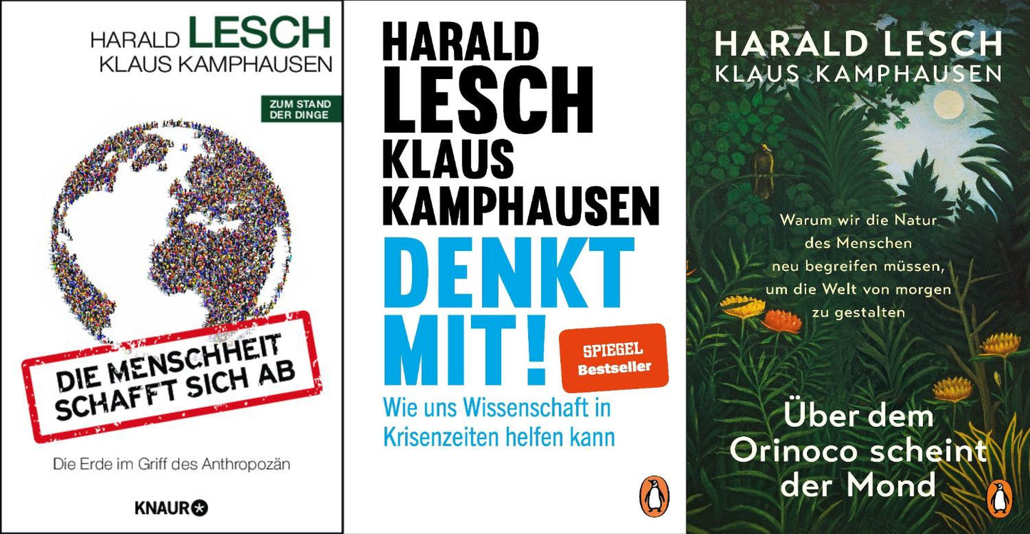 3 naturwissenschaftliche Bücher von Harald Lesch + 1 exklusives Postkartenset