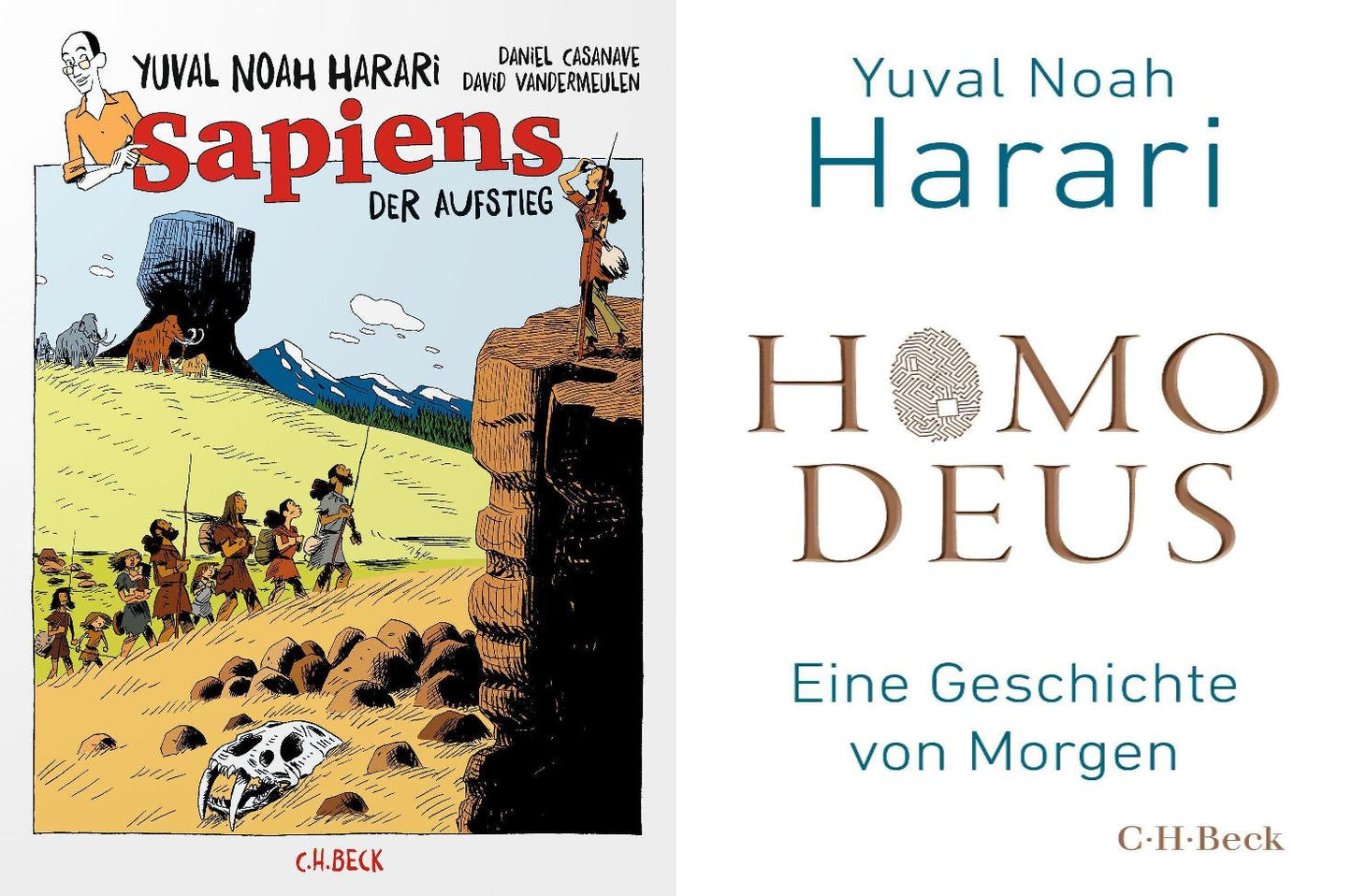 Sapiens: Der Aufstieg + Homo Deus von Yuval Noah Harari + 1 exklusives Postkartenset