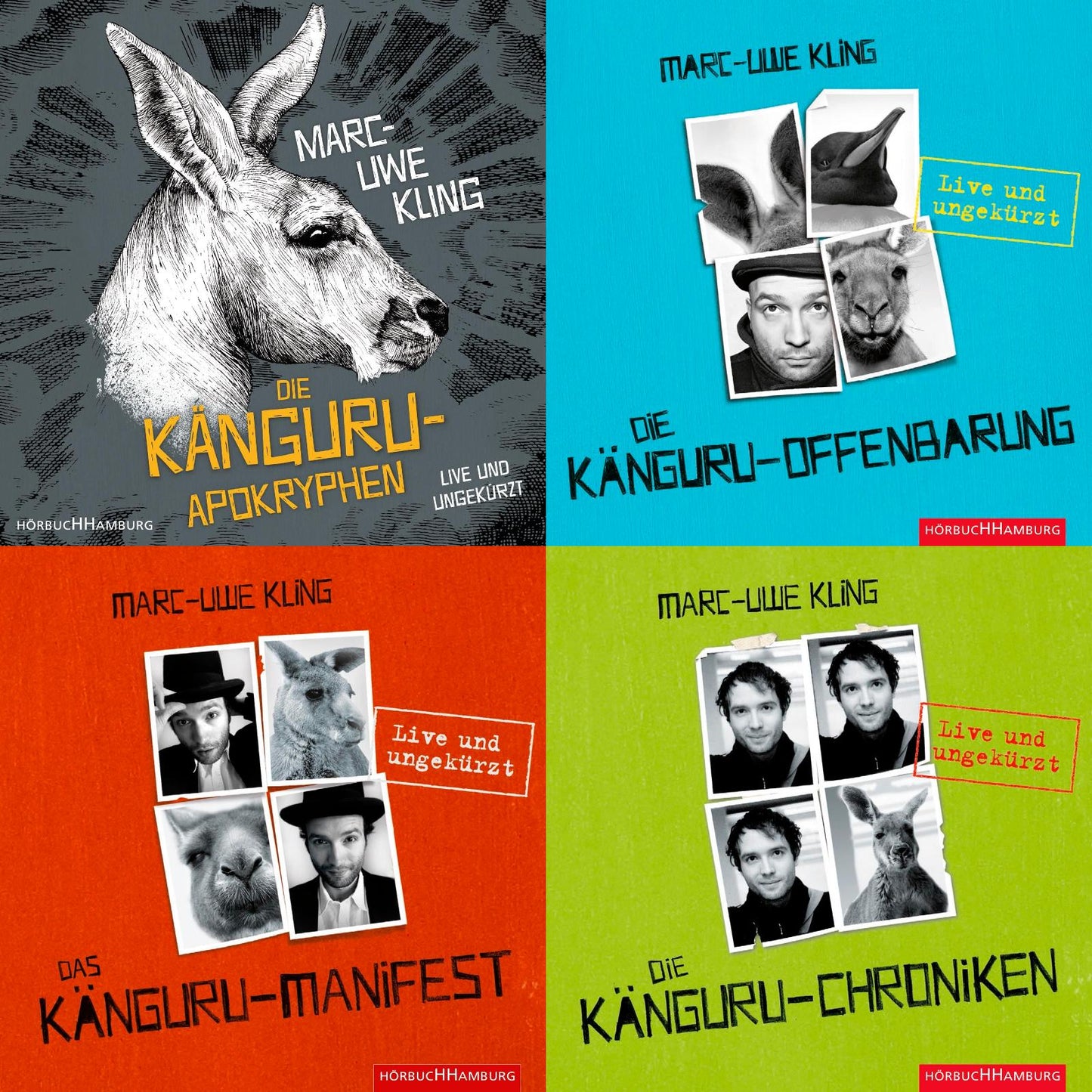 Marc-Uwe Kling Die Känguru-Reihe 4x als Hörbuch (18 CD´s im Set) + 1 exklusives Postkartenset