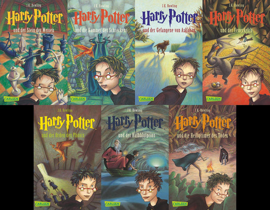 Harry Potter: Band 1-7 im Taschenbuchformat + 1 original Harry Potter Button Badge Pack