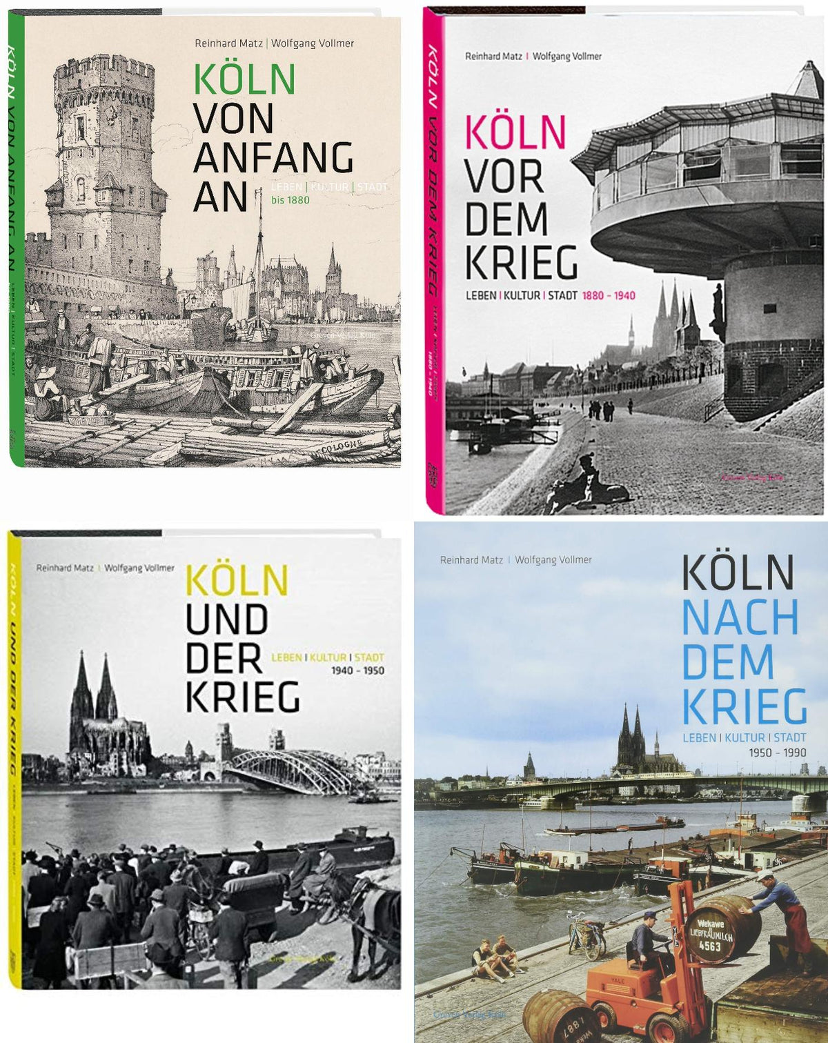 Die Geschichte von Köln in 4 Bildbänden + 1 exklusives Postkartenset
