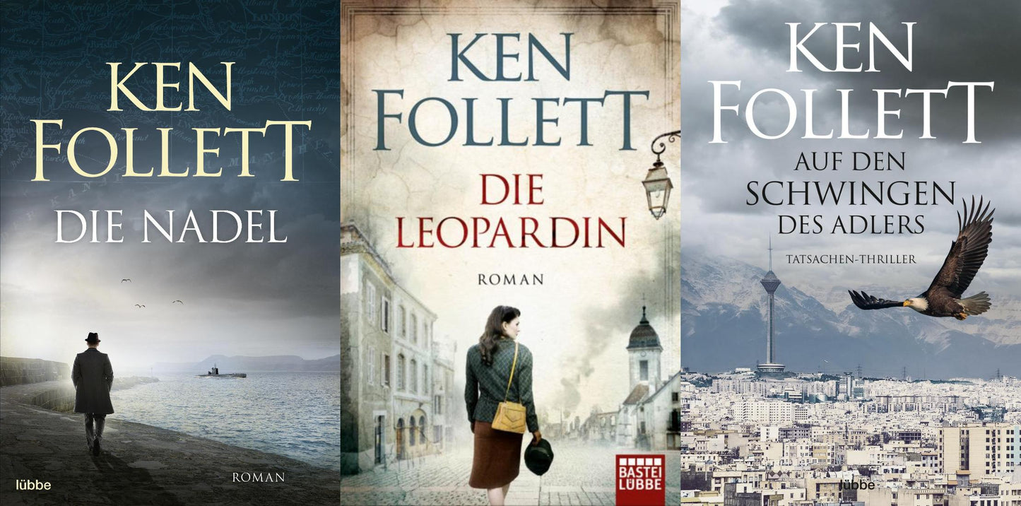 3 spannende Agenten-Romane von Ken Follett + 1 exklusives Postkartenset