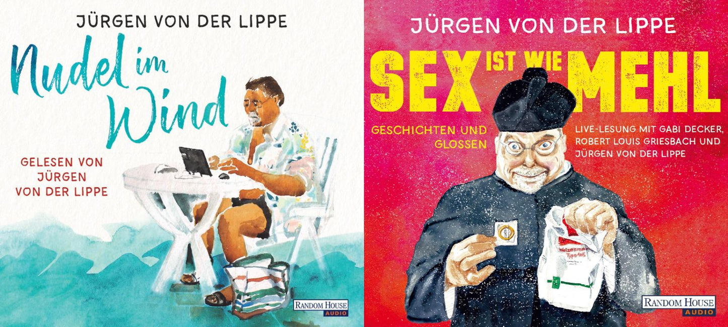 2 Hörbücher von Jürgen von der Lippe im Set + 1 exklusives Postkartenset