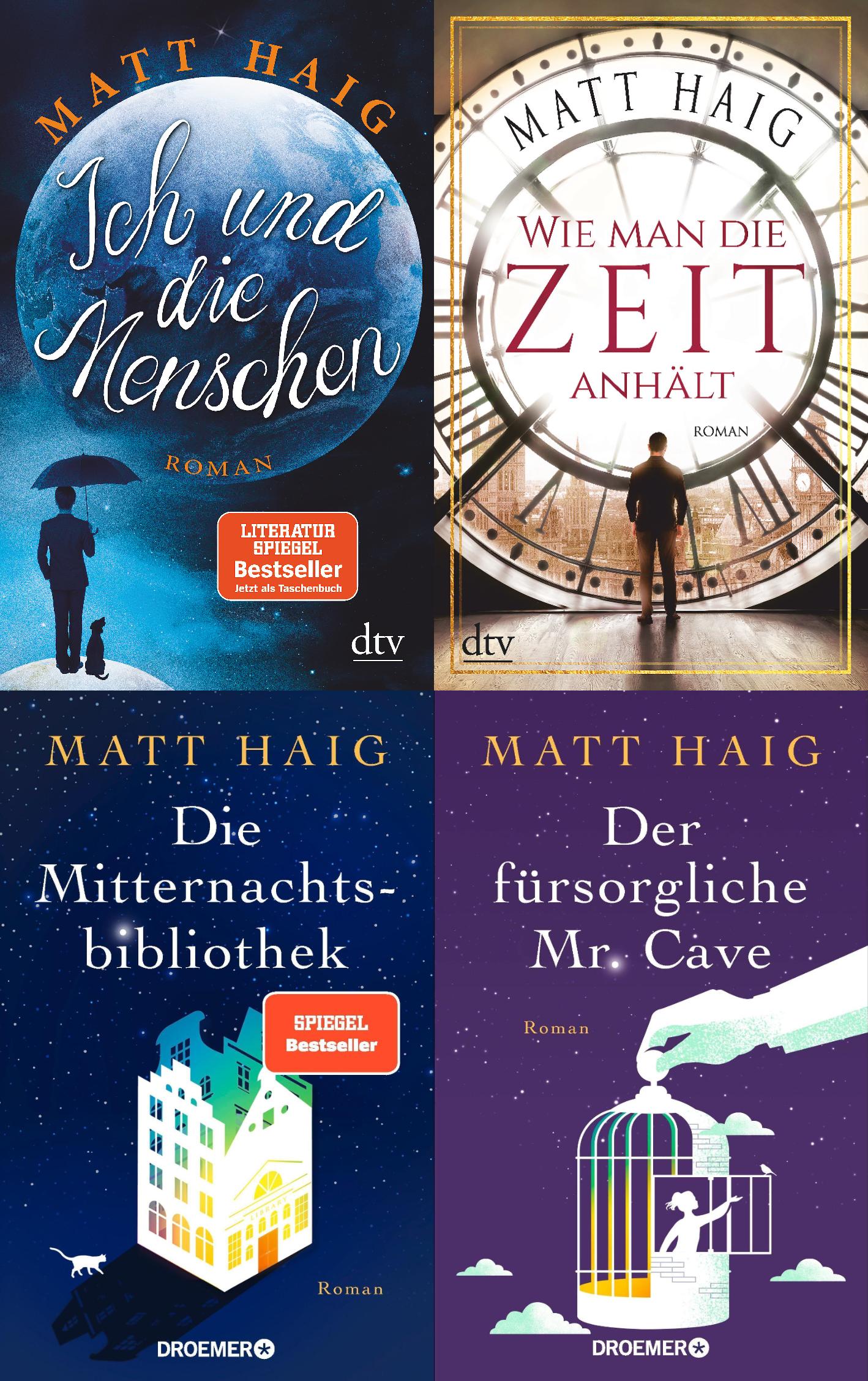 4 Romane von Matt Haig im Set + 1 exklusives Postkartenset