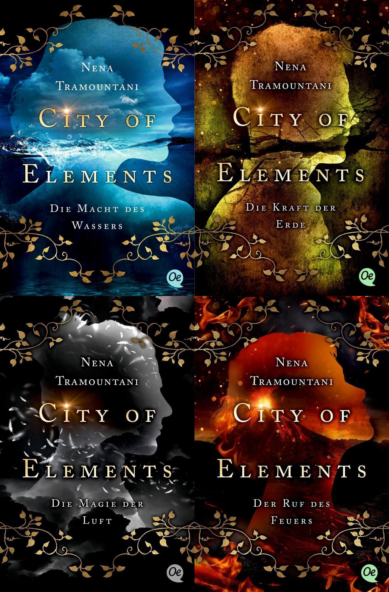 City of Elements Band 1-4 plus 1 exklusives Postkartenset