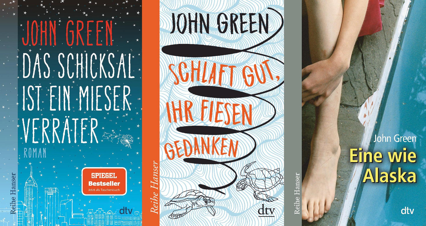 3 Jugendromane von John Green im Set + 1 exklusives Postkartenset