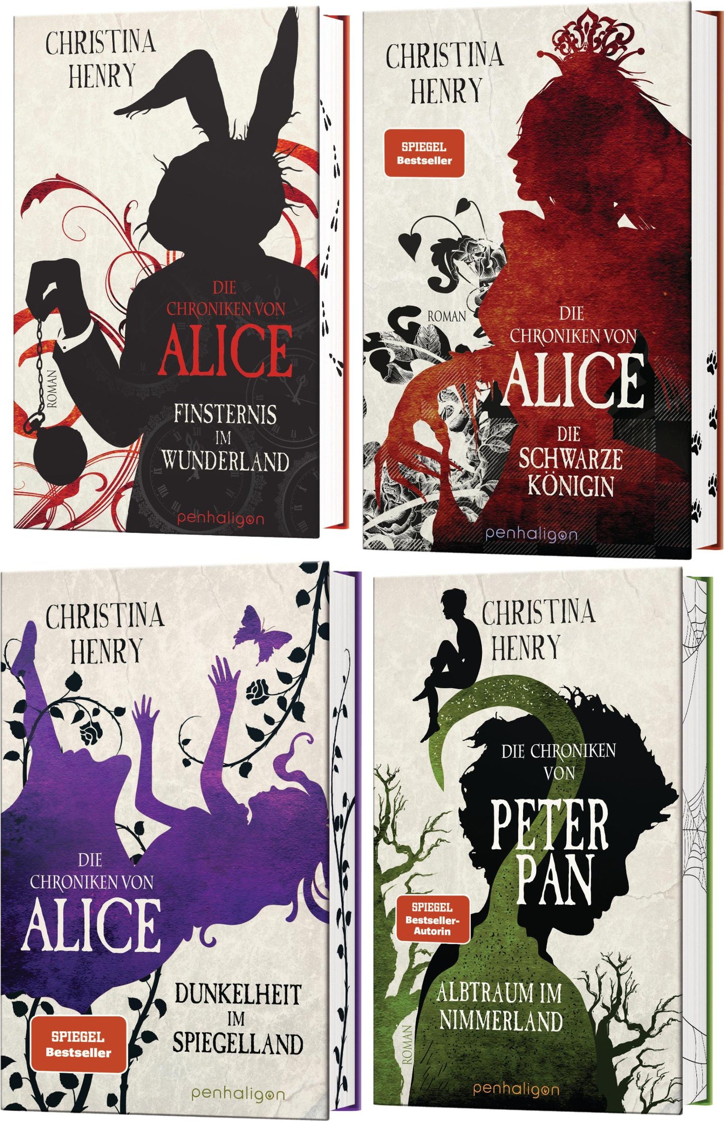 Die dunklen Chroniken - Chroniken von Alice und Peter Pan Band 1-4 plus 1 exklusives Postkartenset