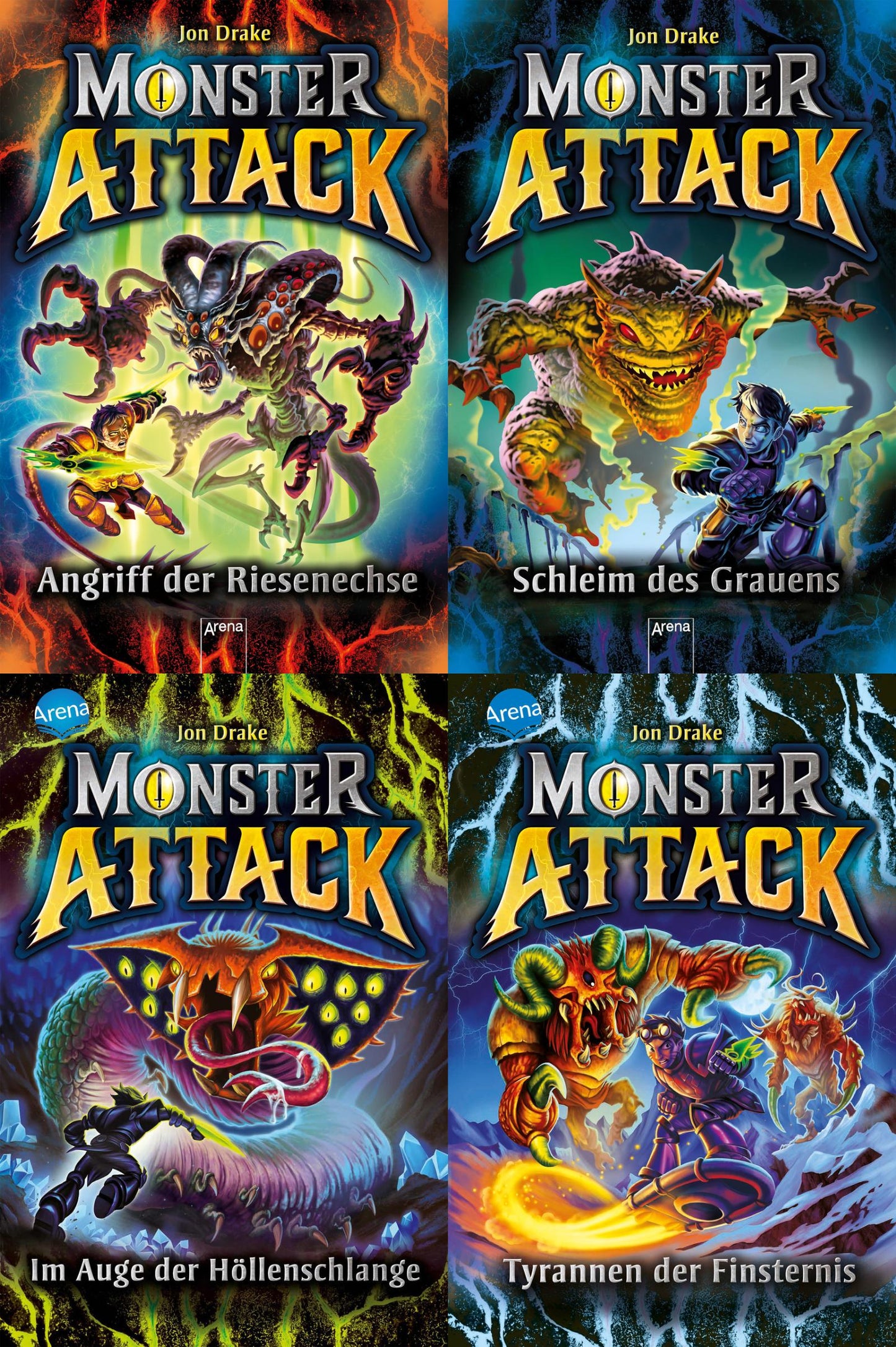 Monster Attack Band 1-4 plus 1 exklusives Postkartenset