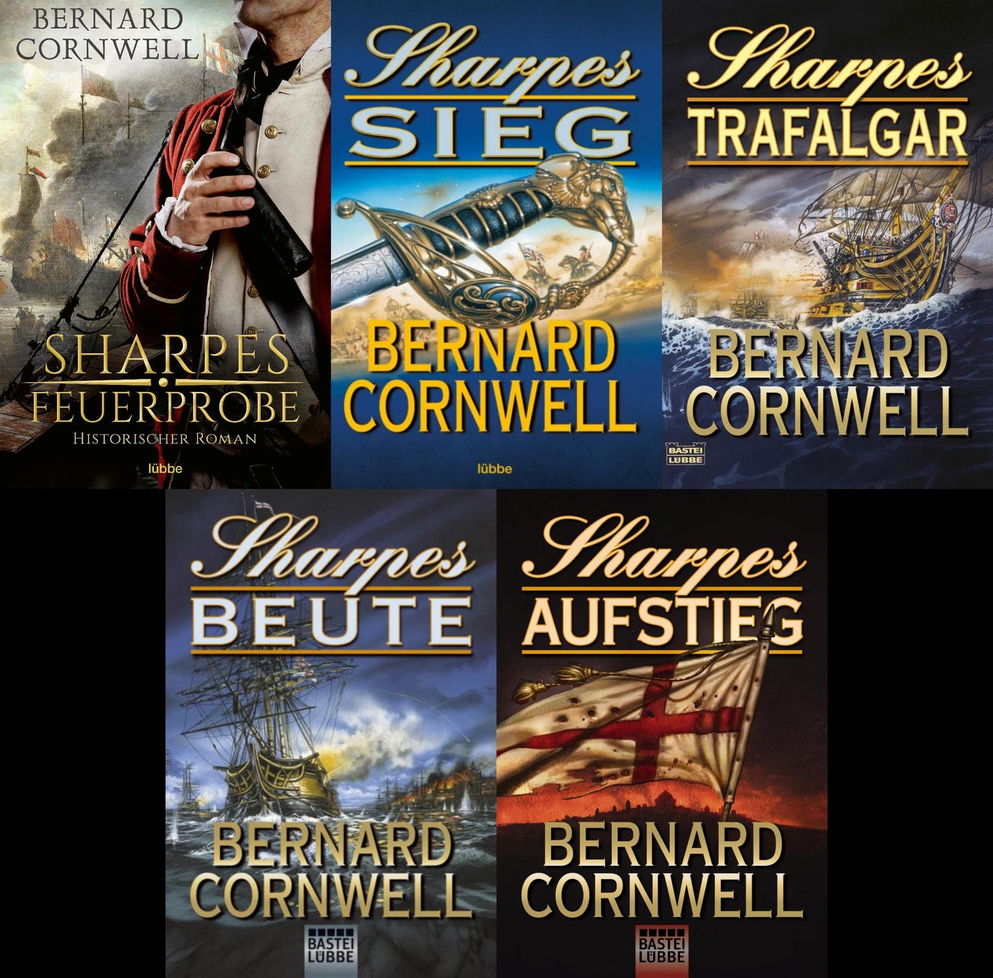 Die Sharpe-Serie von Bernard Cornwell in 5 Bänden plus 1 exklusives Postkartenset