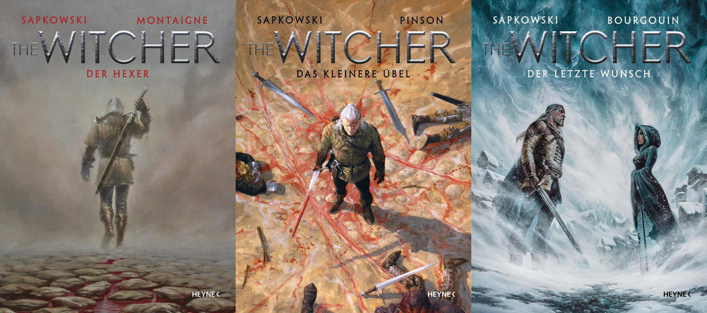 The Witcher Illustrated Band 1-3 + 1 exklusive Landkarte