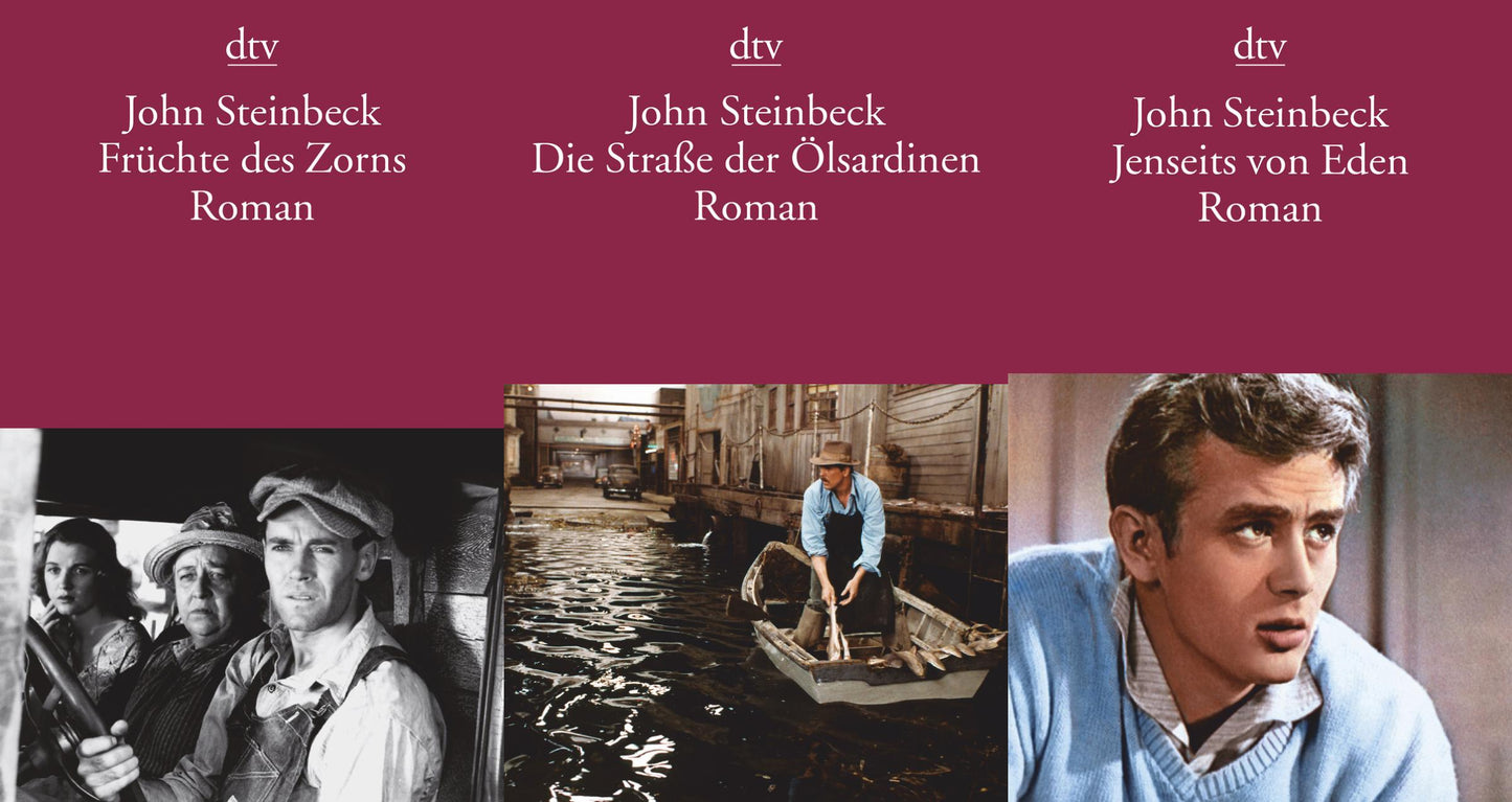 3 Romane von John Steinbeck im Set + 1 exklusives Postkartenset